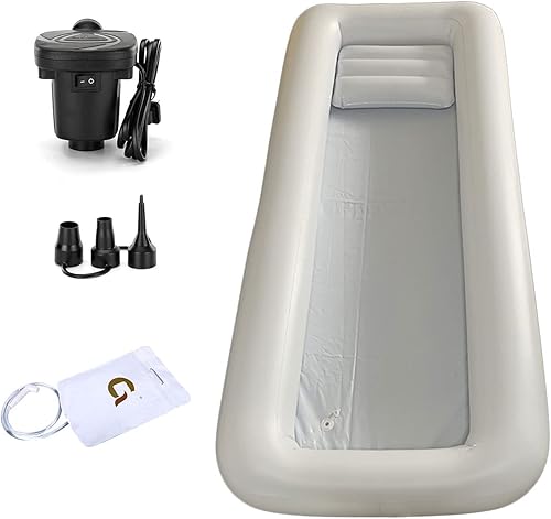 Bañera portátil inflable, ducha inflable médica, kit de lavabo de baño, bañera portátil de PVC con bomba de aire eléctrica, para ancianos,