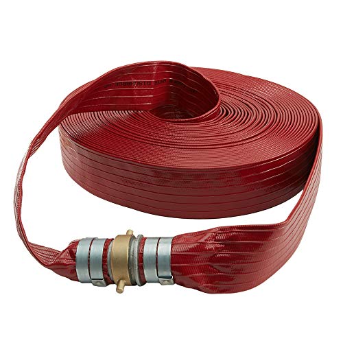 Red 2" X 100' Medium Duty Pvc Lay Flat Discharge Hose And Backwash Hose #TOP5