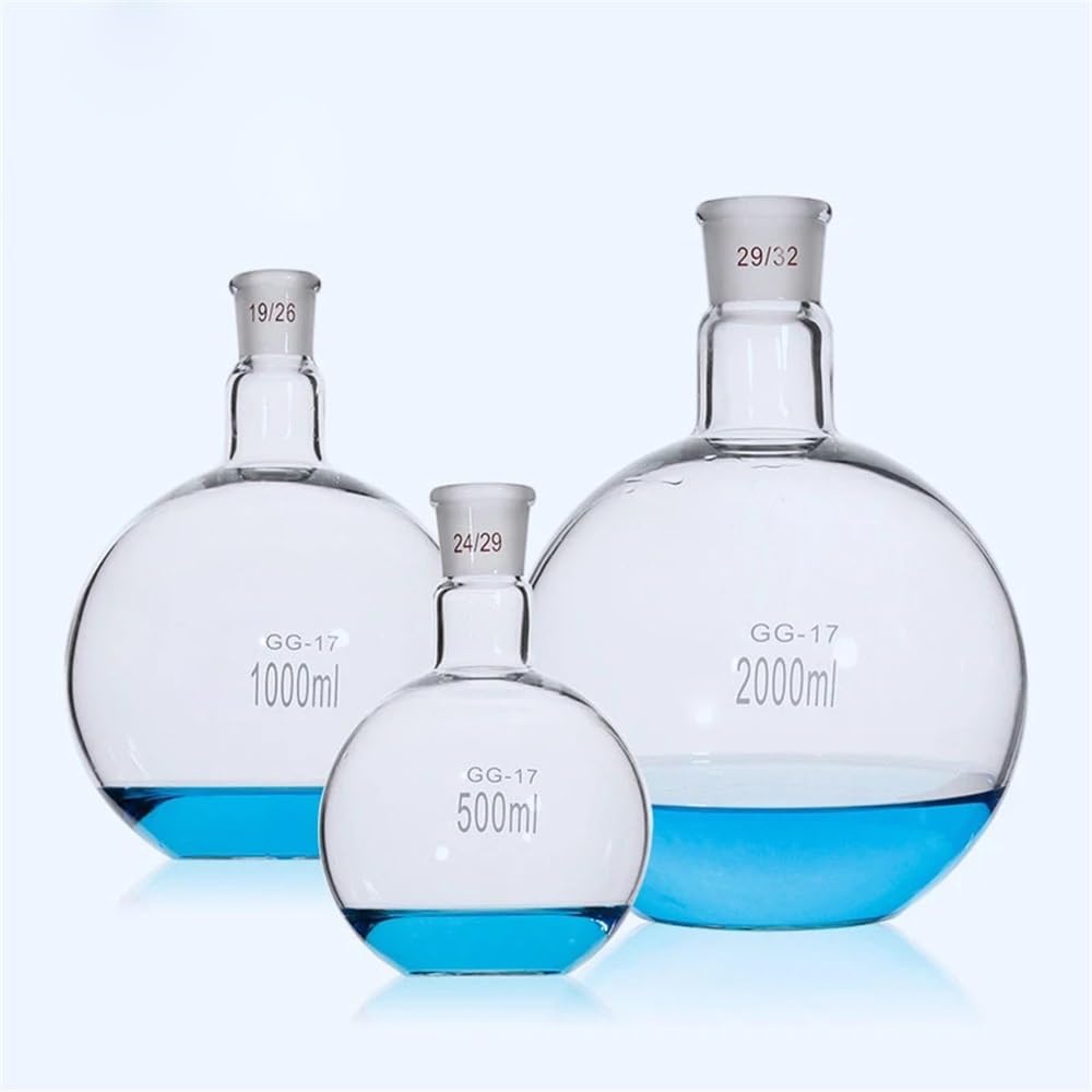 1 część/partia płaskie dno 50/100/150/250/500/100 0/2000 ml jedna usta krótka szyjka laboratorium kolba szklana do laboratorium (1000 ml kaliber 19)