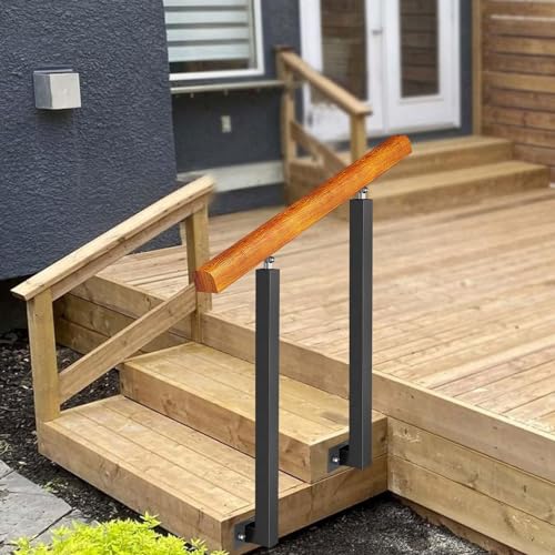 Rambarde en bois anti-chute pour escalier extérieur de 85cm