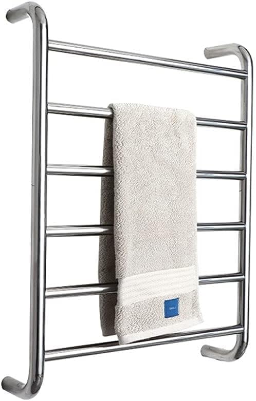 Towel Rack Bathroom Towel Drying Rack Electric with 6 Bar Wall Mounted Heated Drying Rack Stainless Steel Towel Warmer Built-in Thermostat Easy Install