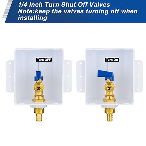 Miniatura 5 de EFIELD Caja de salida para máquina de hielo premium, entrada Pex de 12 pulgada con válvula de bola de 14 vuelta instalada (engarzado Pex)