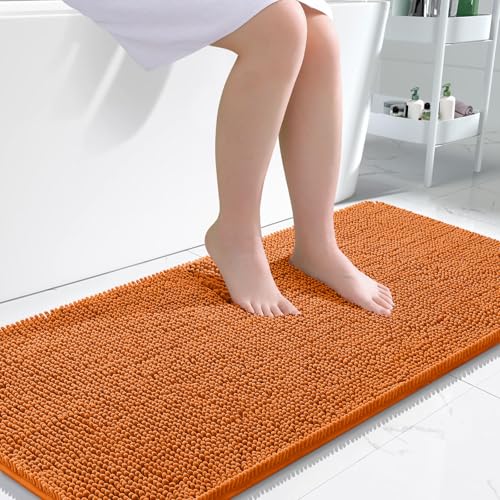 Image of OLANLY Large Bathroom Rugs 50x30, Extra Soft Absorbent Chenille Bath Rugs, Rubber Backing Quick Dry, Machine Washable Bath Mats for Bathroom Floor, Tub and Shower, Home Decor Accessories, Clay