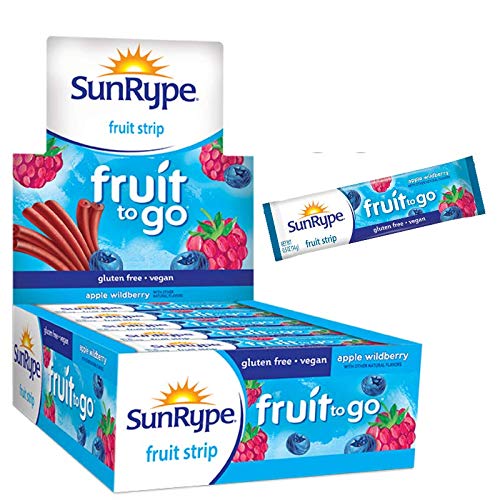 SunRype Fruit Snacks Apple Wildberry Fruit to Go Strips Fruit Snacks, Fruit Leather, Vegan, Gluten-Free (Case of 55)