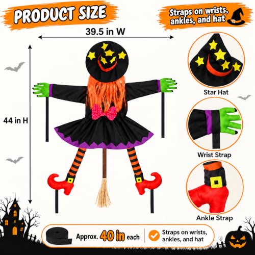 Trusthere Halloween Crashing Witch Decoration - image 6