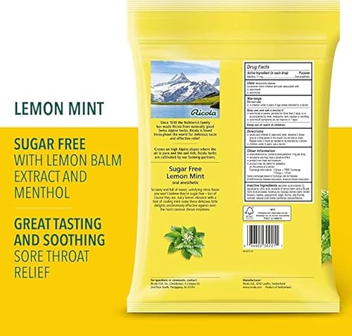 Supreme Box Ricola Herbal Lemon Mint Cough Suppressant Throat Drops - Pack Of 2 (48 Drops In Total) #TOP1