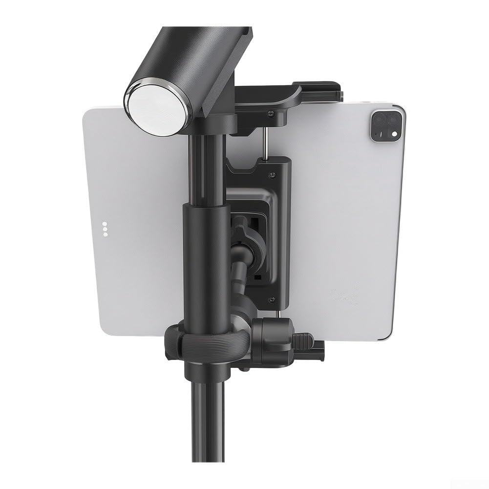 Evenoonest Tablet-Halterung für Mikrofonständer | Um 360 Grad drehbare, verstellbare Handyhalterung mit langem Arm, stabile ABS-Gerätehalterung für Podcasting