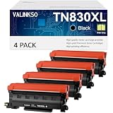 Valinkso TN830XL Toner for Brother Printer 4 Pack Compatible for Brother TN830 TN-830XL TN830XL/V/R for HL-L2460DW DCP-L2640DW MFC-L2820DW HL-L2405W MFC-L2807DW MFC-L2900DW Printers (Black)
