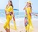 GERINLY Hawaiian Sarongs For Women Plus Size Beach Bikini Cover Up Geometrical Design Pareo Wrap Skirt (Yellow)