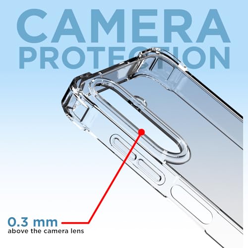 Image of Amazon Basics Back Cover for Samsung Galaxy A16 5G PC + TPU Clear Transparent Raised Edges Shockproof Protective Phone Bumper Case(Transparent)