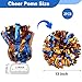 Lovecheer 5PCS Blue and Orange Pom Poms Cheerleading with Mini Pompoms Wrist Ropes Cheerleader Costume for Sports Team Spirit Basketball Hockey Football Dance Performance