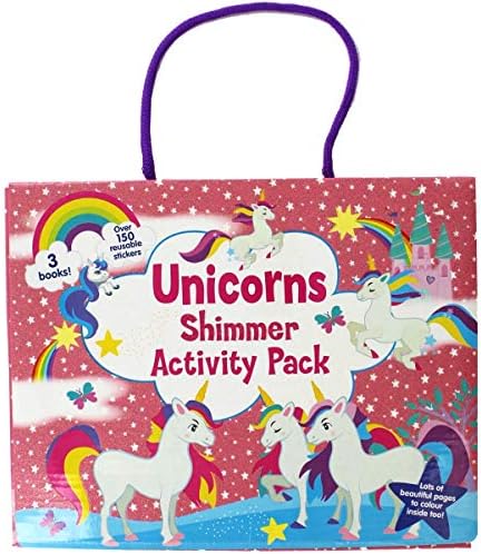 Unicorns Shimmer Activity Pack Kids Colouring Books & Stickers Set