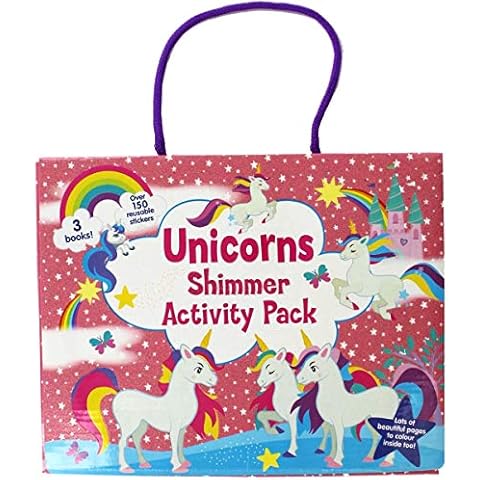 Unicorns Shimmer Activity Pack Kids Colouring Books & Stickers Set Cover