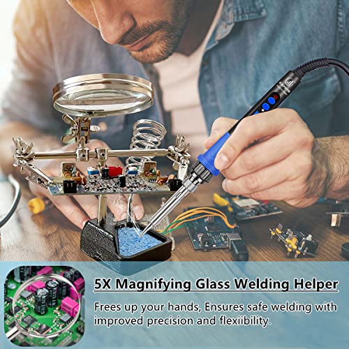 Kepiog 928D15 Soldering Iron Kit, High Power 100W Soldering Iron Fast Heating, Circuit Board Soldering Repair Tools With Magnifying Glass Soldering Helper thumb #2