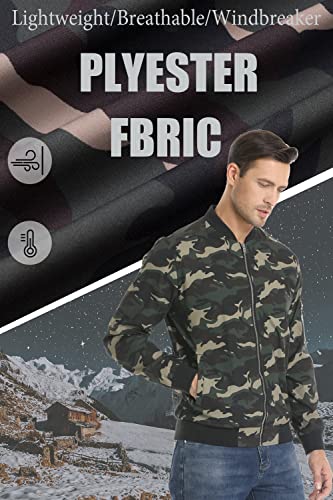 Tacvasen Men's Jacket-Lightweight Thin Sportwear Bomber Softshell Coat, C Army Green M #TOP5