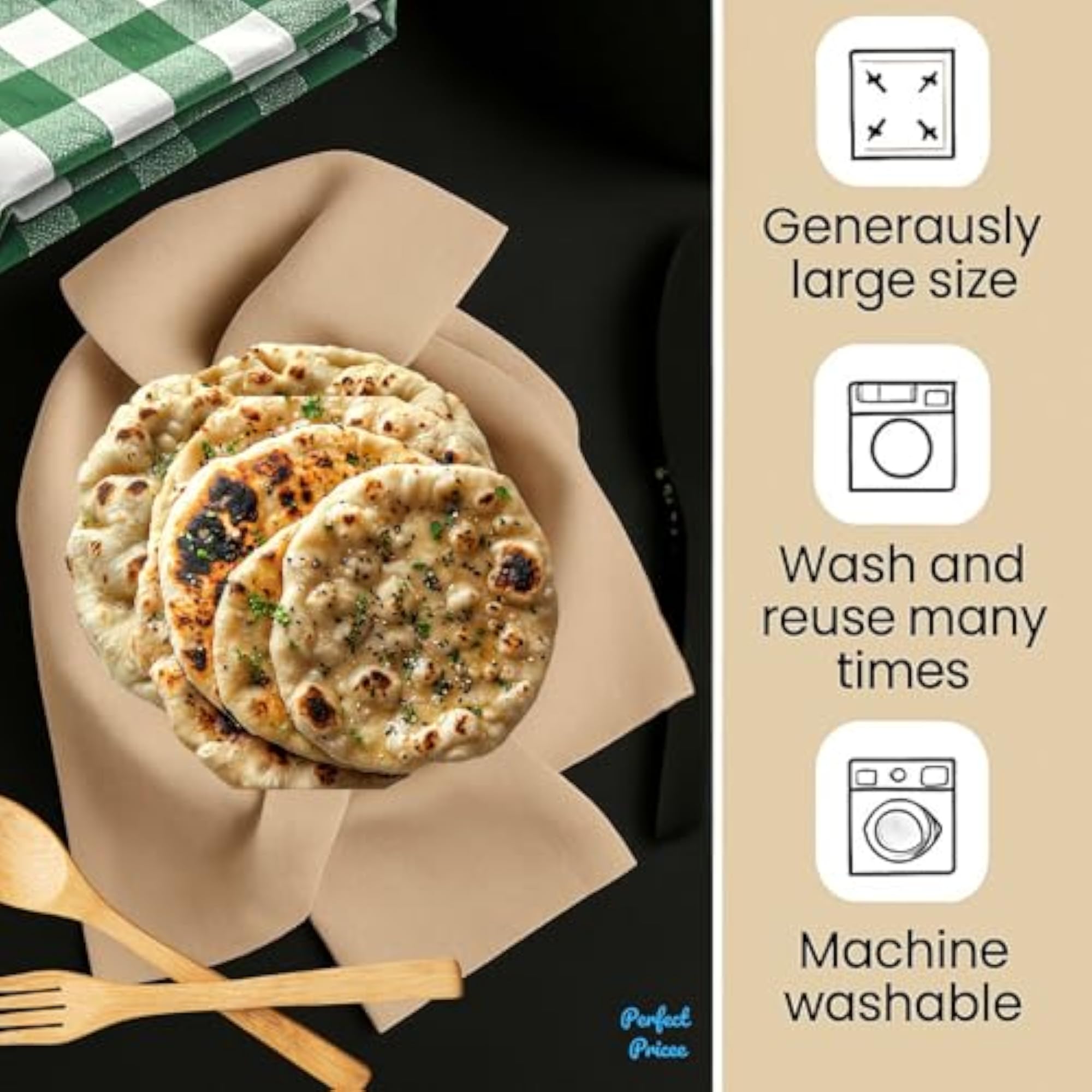 Double Layer Roti Wrap, Premium Cotton Cloth for Hot Case