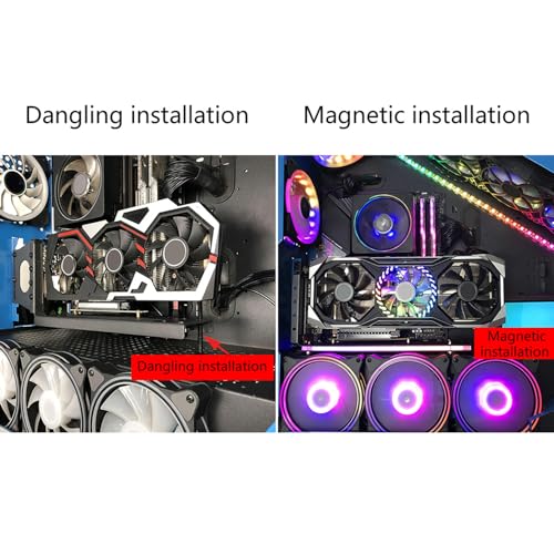 Watreketal PCI-E - Soporte vertical para tarjetas gráficas de PC con soporte vertical para GPU con LED de 5 V y 3 pines RGB para soporte vertical de GPU - imagen 9