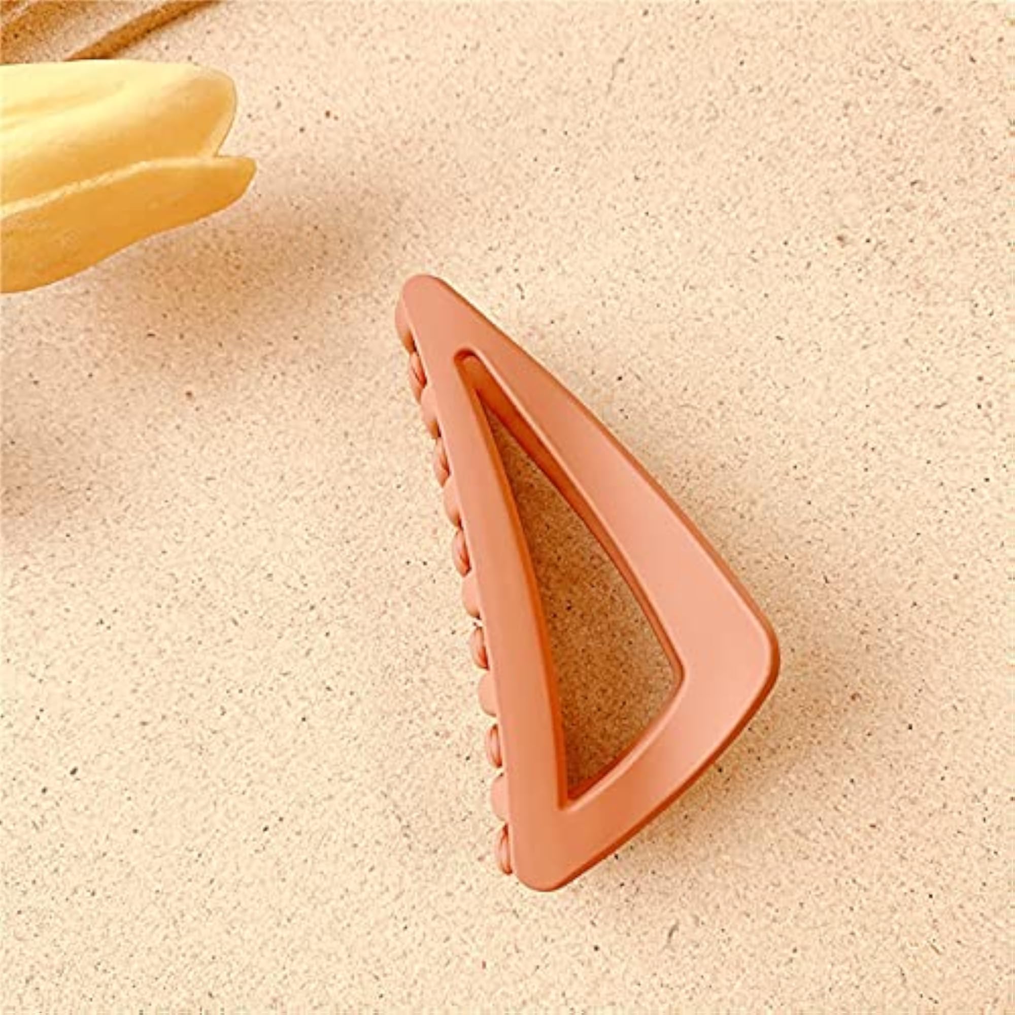 6pcs Solid Color Matte Triangle Hair Claw Clips, Strong Hold