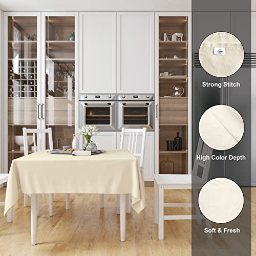 Encasa XO Dining Table Cover, Natural, 56 x 56 inch (Square) - Image 2