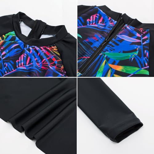 Image of GRACE KARIN Girls Long Sleeve Swimsuit Mermaid Bathing Suit Rash Guard Swimwear 4 Piece Size 5-12