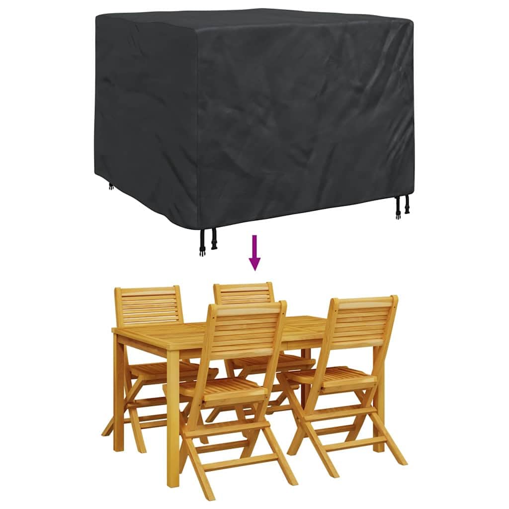 Möbelhülle wasserdicht 125x125x74 cm, 420D Oxford-Gewebe, schwarze Abdeckung für Innen und Außen, strapazierfähiger Stoff schützt Möbel vor Wind und Wetter, pflegeleicht