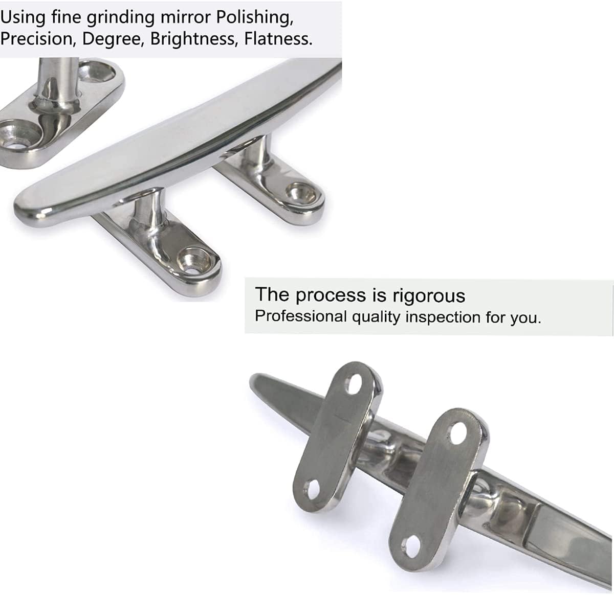 JING 316 Stainless Steel Flat Top Mooring Boat Dock Cleat Marine Accessories 6 Inch - (2 PCS) : Sports & Outdoors