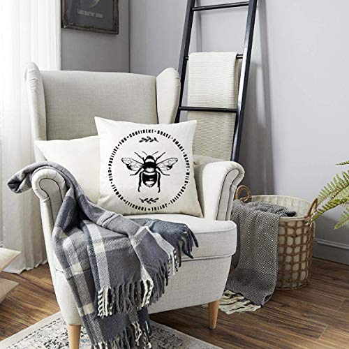 Sugargoo Farmhouse Bee Outdoor Throw Pillow Covers Quotes 18" X 18" Pillow Case Housewarming Gifts #TOP3