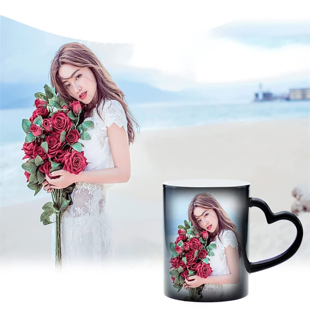 Personalisierte Zaubertasse Farbwechsel – Mit Eigenem Foto, 16 Oz, Keramik, Magischer Effekt Bei Hitze