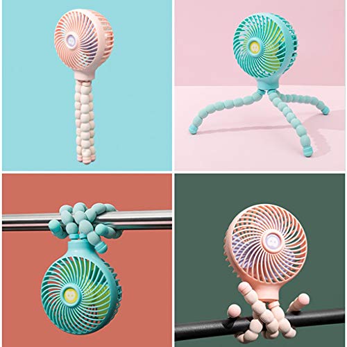 Mini ventilateur de bureau portable RJG vert avec pieds flexibles octopus
