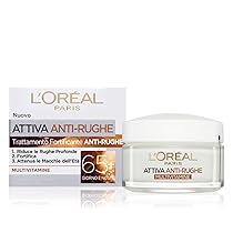 L’Oréal Paris Crema Viso trattamento nutriente giorno Attiva Anti-Rughe, Trattamento Fortificante 65+ con Multivitamine, Adatto a Pelli Mature, 50 ml