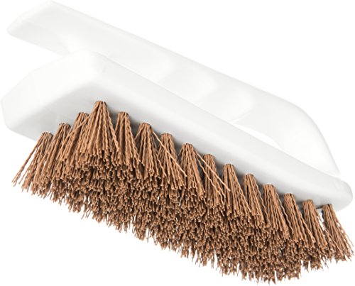 Image of SPARTA 4002425 Ergonomic Iron-Shaped Handle Scrub Brush, 6 inch, Tan /White