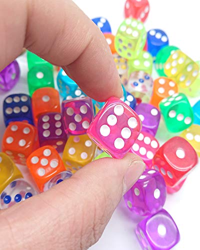 50 Pieces 6 Sided Dice Set,16MM Acrylic Dice 10 Colors - Thumbnail 3