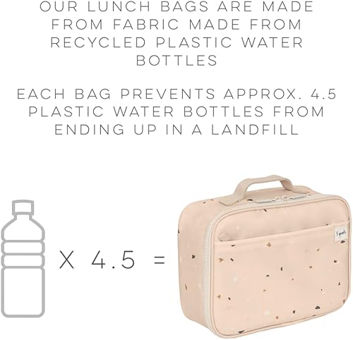 Miniatura 9 de 3 Sprouts Bolsa de almuerzo para niños de tela reciclada en verde terrazo, aislada, resistente al agua para niños a partir de 3 años