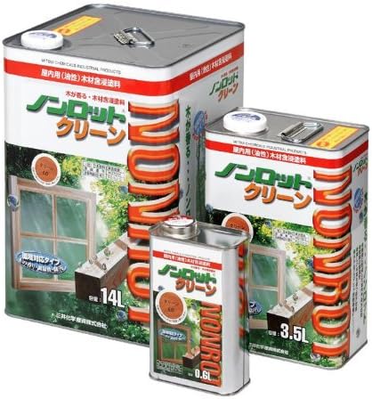 Amazon 木が香る木材保護塗料 ノンロットクリーン 屋内用 ライトオーク 14l 塗料缶 ペンキ