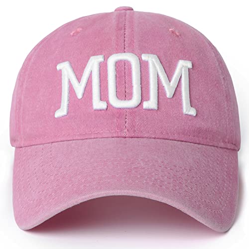 Image of Mom Dad Embroidered Baseball Caps Set of 2 Adjustable Couples Cotton Hats | Soft cotton matching caps with premium embroidery and adjustable fit, perfect for couples, parents, family photos and gifts.