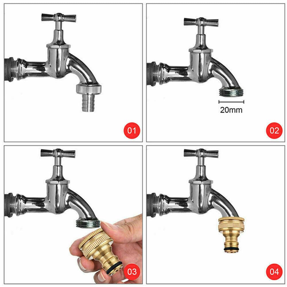 Adaptador de latón G3/4 a G1/2, conector universal para grifo de manguera de jardín, conector rápido hembra, accesorios para herramientas de jardinerí