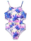 Stylish Swimsuit for Teen Girls/Young Women - Palm Tree Holiday Beach Pattern Bathing Suit Size 10