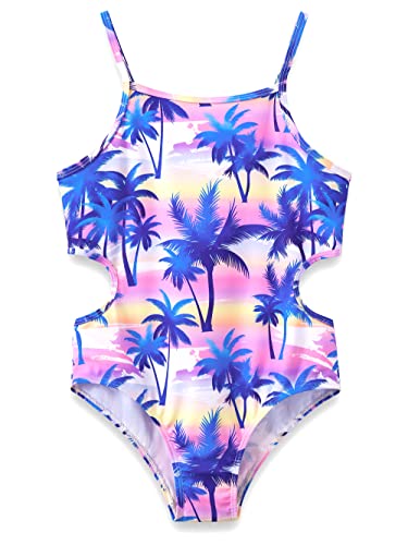 Stylish Swimsuit for Teen Girls/Young Women - Palm Tree Holiday Beach Pattern Bathing Suit Size 8