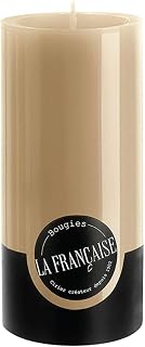 Bougies La Francaise - Pillar Candle - Made in Tunisia, Taupe Color, +/- 75-Hour Burn Time - 2.76 x ‎5.9 inches