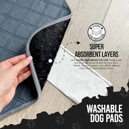 Image of Bulldogology Premium Washable Pee Pads for Dogs, Reusable Puppy Pads, Waterproof Dog Mat, Dog Training Pads (30x36) 2-Pack