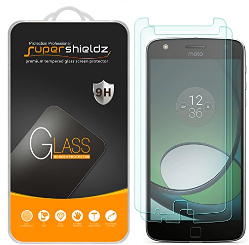 Supershieldz (2 Pack) Designed for Moto Z Play and Moto Z Play Droid Tempered Glass Screen Protector, Anti Scratch, Bubble Free