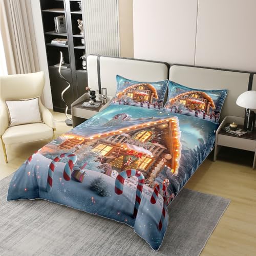 Flocons de neige chaud réversible noir linge de lit coton 240x260 - 3