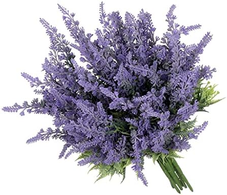 Grand Verde Lavender Artificial Flower Plants Faux Purple Bouquets Real Touch DIY Home Decor Garden Patio Balcony Wedding Party, Bulk 8pcs