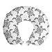 ABAKUHAUS Tortuga Cojín de Viaje para Soporte de Cuello, Orientales y Florales, de Espuma con Memoria Respirable y Cómoda, 30x30 cm, Gris carbón Negro