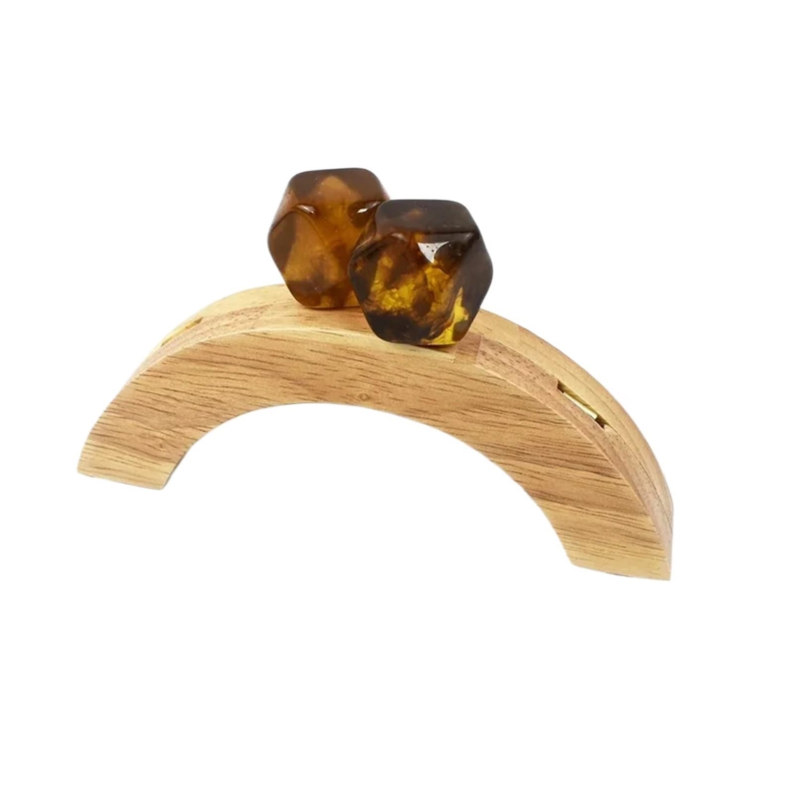 PVUVTNAHW 1Pc 14cm Wooden Purse Handle Colored Beads Mini DIY Bag Frame Kiss Women Handbag Closure Clasp Handmade Accessories(Amber)