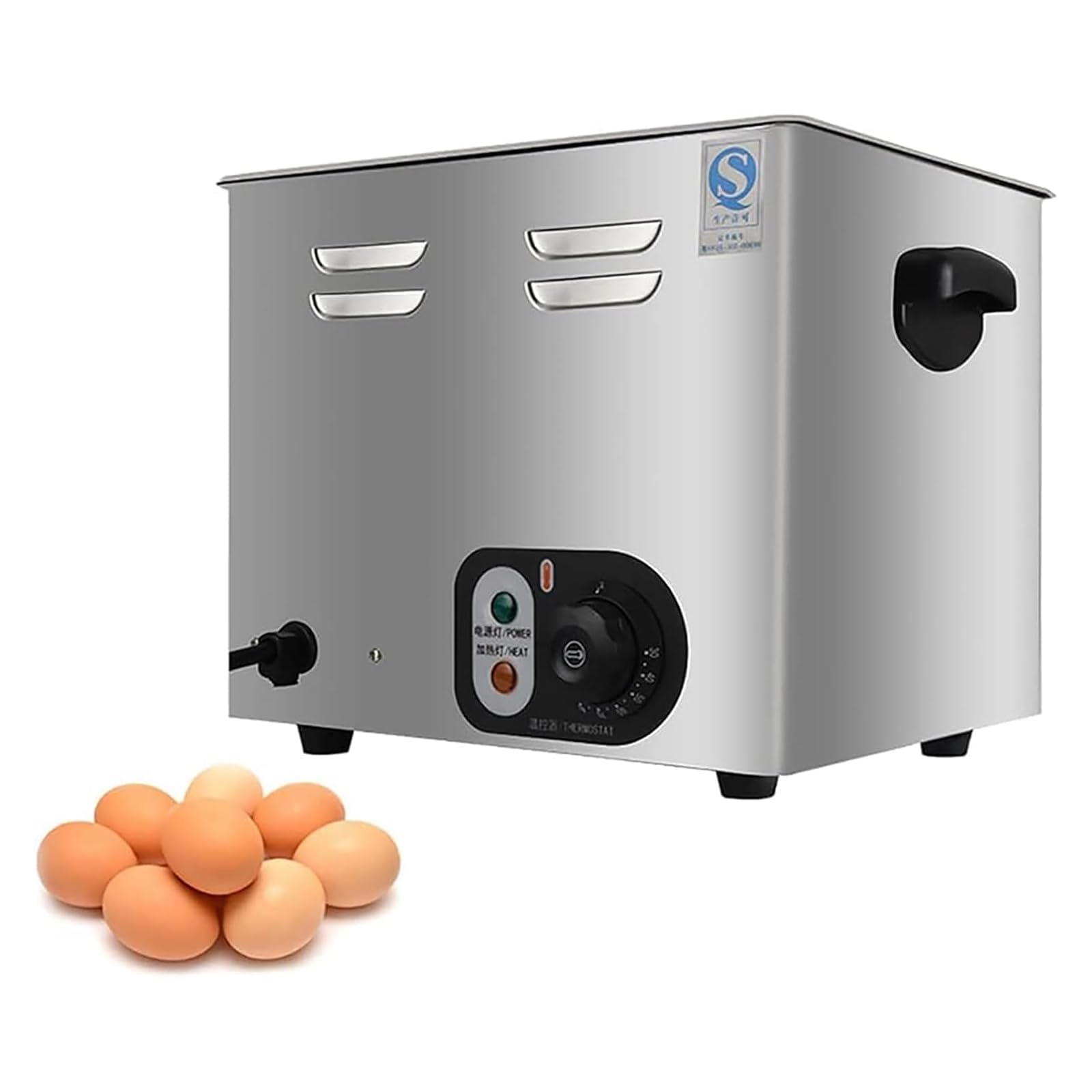 Cuociuova Commerciale Automatico con Sorgente Calda, Cuociuova Elettrico da 2600 W con Temperatura E Timer Costanti, Produce 60 Uova, per Uova Rapide Morbide, Medie, in Camicia, Sode