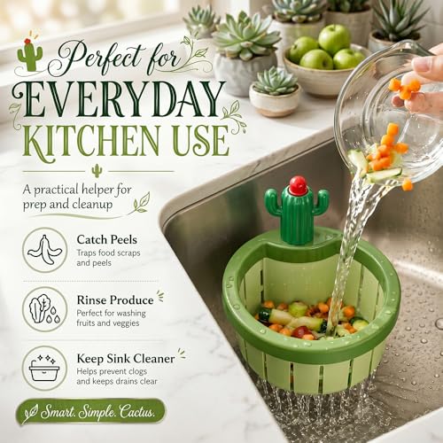 Colador Cactus para Fregadero de Cocina con Drenaje Automático miniatura 3