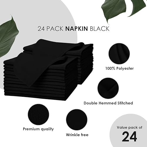 Miniatura 5 de Servilletas de tela de 17 x 17 pulgadas, servilletas de lino 100% poliéster, duraderas, suaves y absorbentes, con bordes dobladillos, ideales para