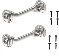 Vista 11 de 2 ganchos de privacidad negros de 8 pulgadas y pestillo de ojo de bloqueo fácil para puerta de granero, puerta, ventana