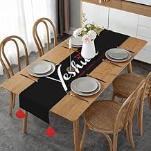 Yeshua Jesus Christian Table Runner Dining Table Decor 60 Inches Long Table Runners for Party Home Kitchen Room